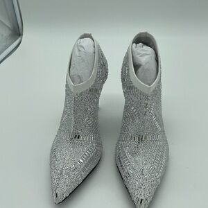 Thalia Sodi Sparkling Silver Ankle Booties